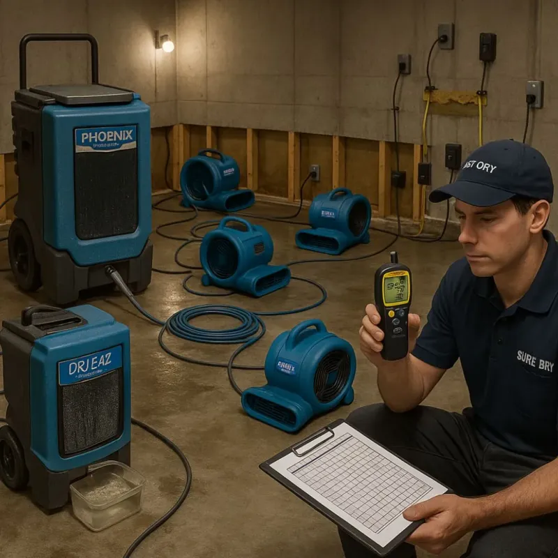 Structural Drying and Dehumidification process in Dassel, MN
